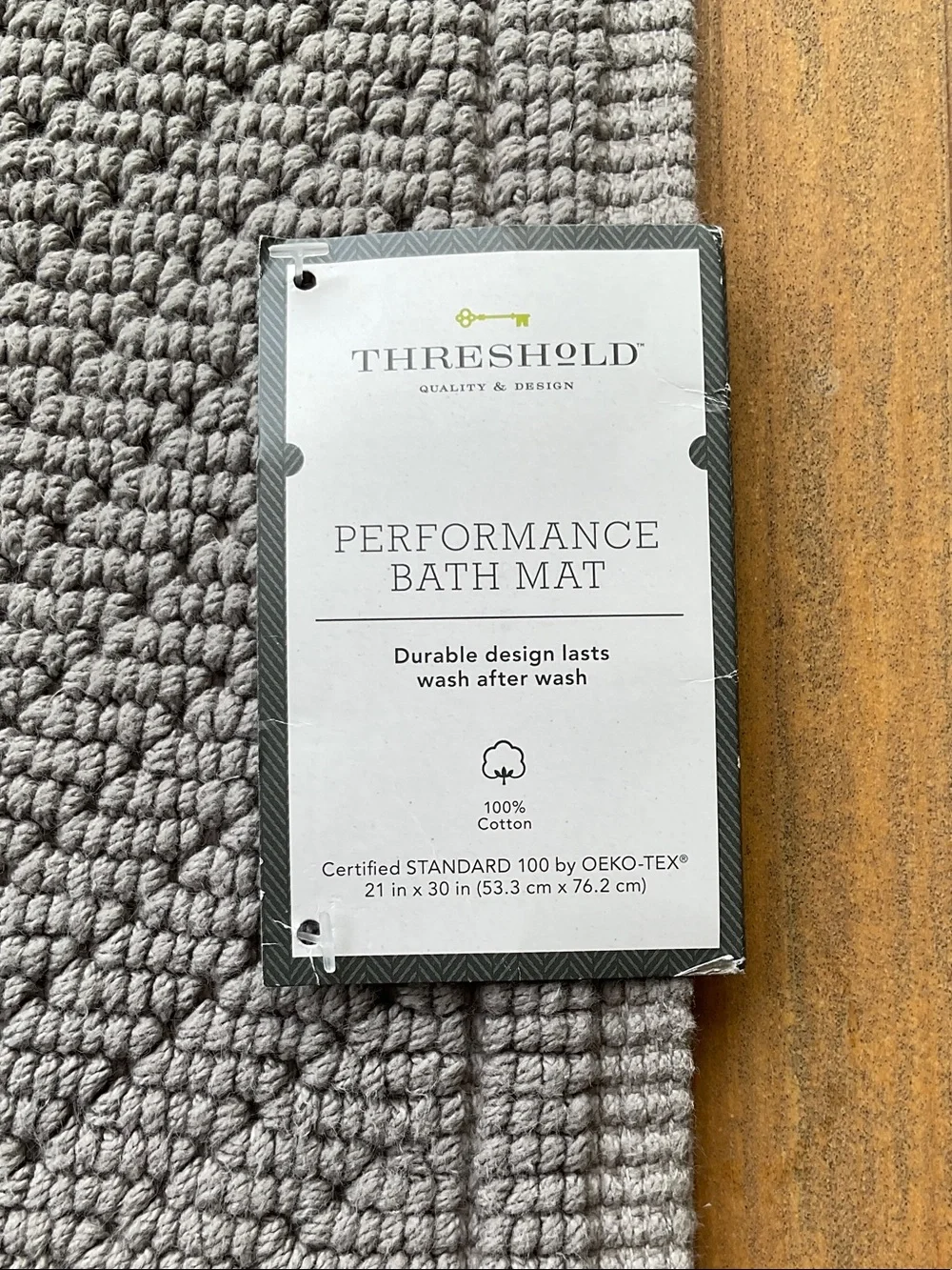 Threshold Performance Bath Mat — Light Gray 21X30 inches, NWT